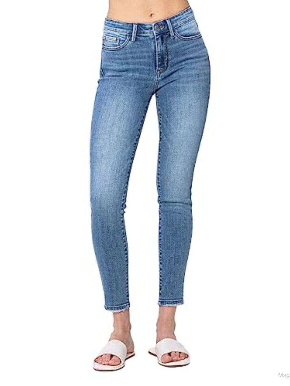 Skinny Jeans Mid-Rise Vintage Wash Stretchable Cotton